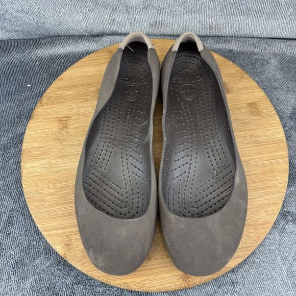 Crocs Shoes Womens Size 10 Brown Flats Ballet Slip-On Comfort Lightweight Casual - Picture 3 of 10